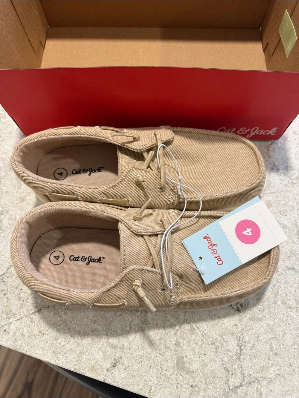 Cat & Jack Tan Canvas Slip-On Loafers for Boys